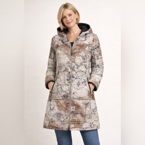 DOLCEZZA Women's Brown and White Printed Jacket NWT size S